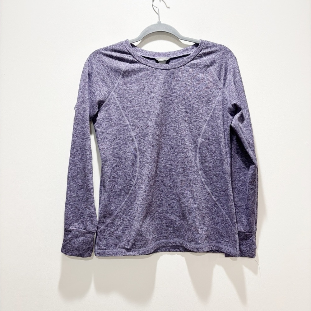 Eddie Bauer Women’s Purple Long Sleeve Fleece Lined Outdoor Active Top Size PL